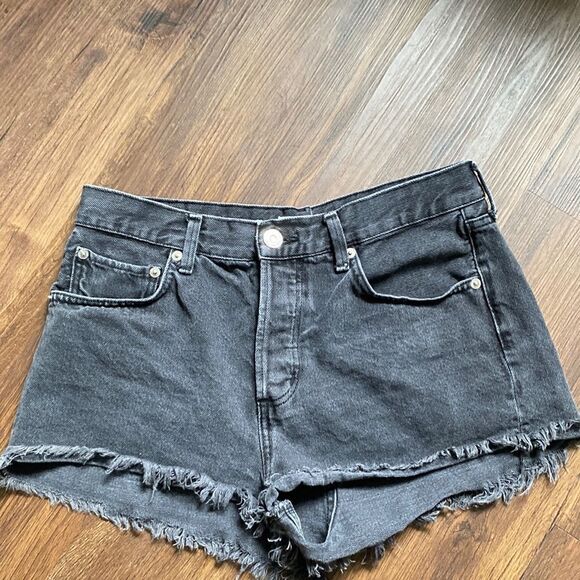 MNG Black Distressed Denim Shorts - Picture 1 of 5